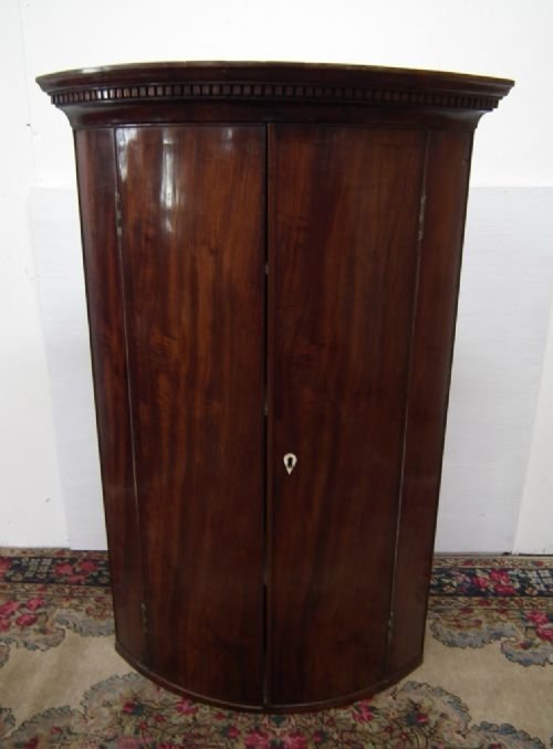 :Sale: George III Mahogany Bow Front Corner Cabinet