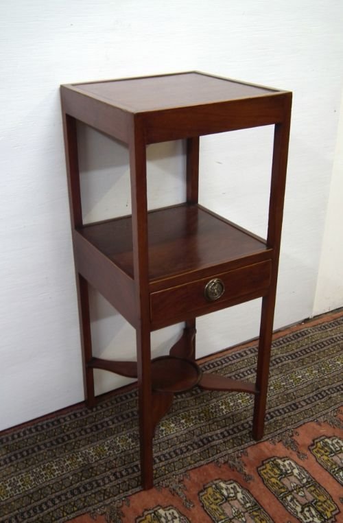 George III Mahogany Inlaid Bedside Cabinet