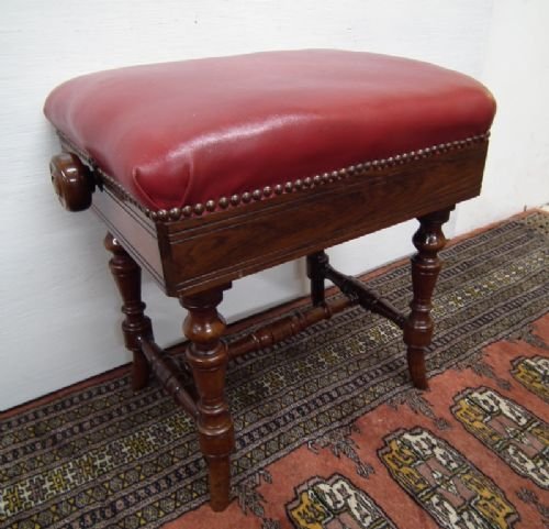 Victorian Rosewood Adjustable Piano Stool