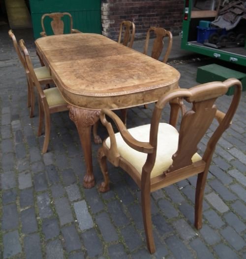 Burr Walnut Dining Room Suite