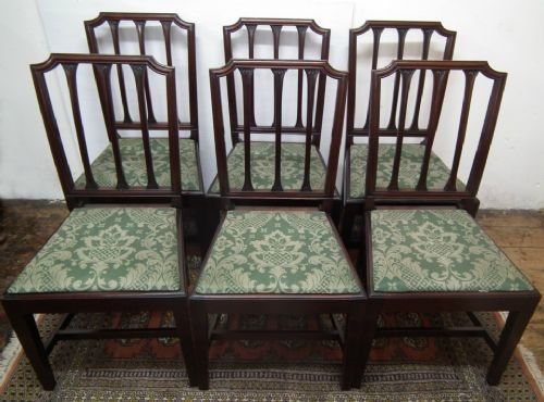 Set of 6 Mahogany Hepplewhite Style Chairs