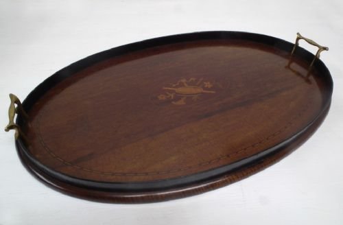 Sheraton Style Oval Mahogany Tray