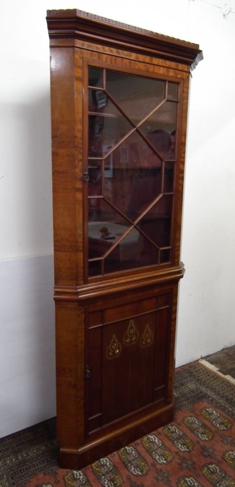 Art Nouveau Mahogany Corner Cabinet