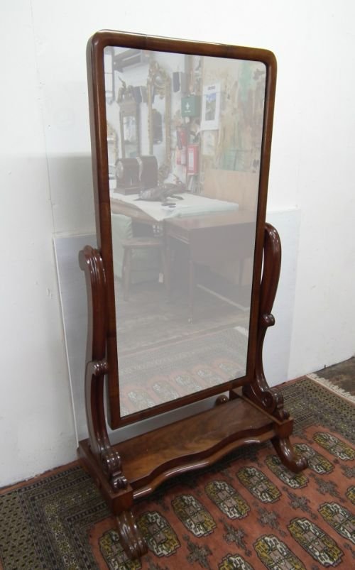Victorian Mahogany Cheval Mirror