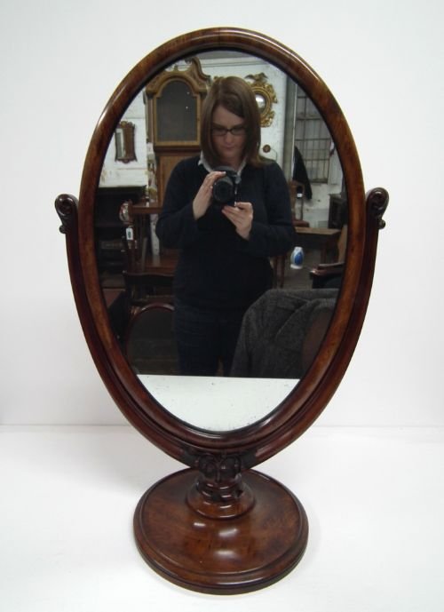 Mid Victorian Oval Toilet Mirror