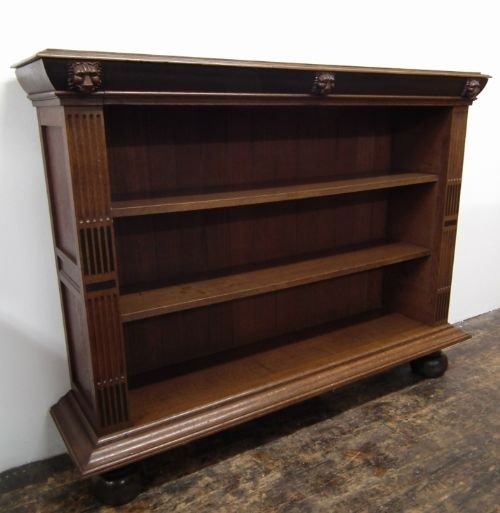 Victorian Oak Open Bookcase