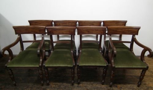 Set of 8 (6+2) William IV Mahogany Dining Chairs