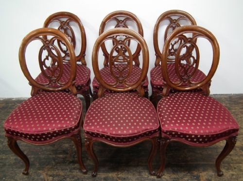 Set of 6 Victorian Balloon Back Dining Chairs