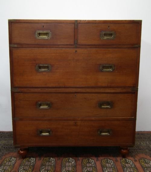 Teak Two Part Military Chest