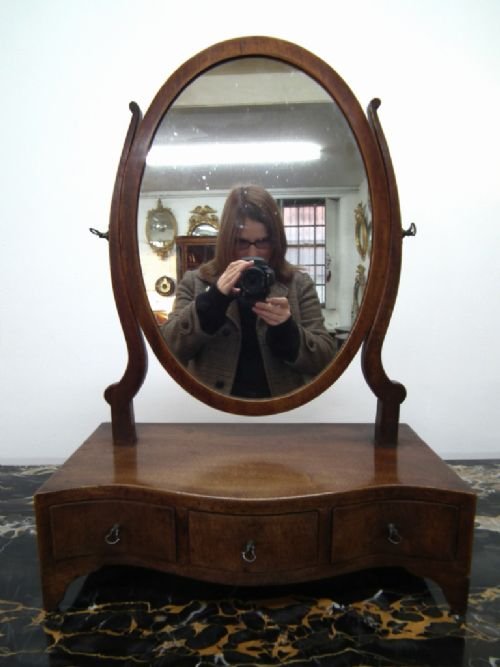 George IV Mahogany Serpentine Toilet Mirror
