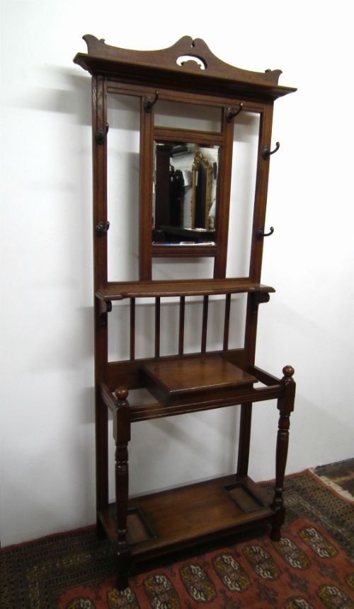 Oak Art Nouveau Hall Stand