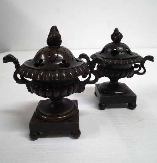 Pair of George IV Bronze Incense Burners