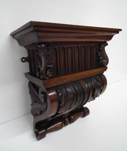 Carved Mahogany Wall Bracket