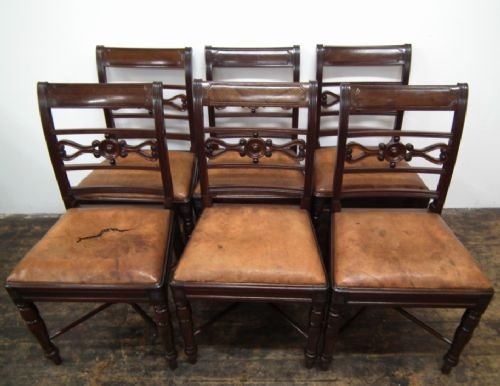Set of 6 Regency Mahogany Dining Chairs
