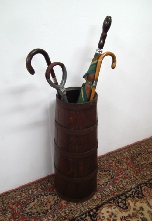 Oak Brass Bound Barrel/stick Stand