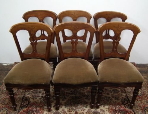 Set of 6 Late Victorian Mahogany Dining Chairs