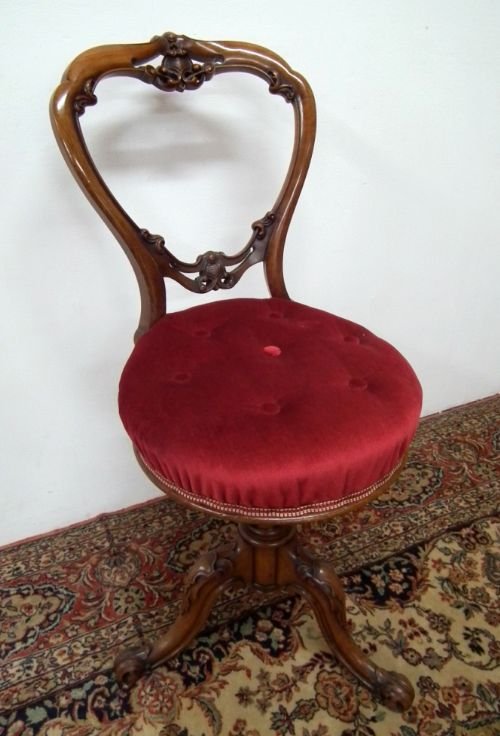 Mid Victorian Revolving Piano Chair/harpist Stool