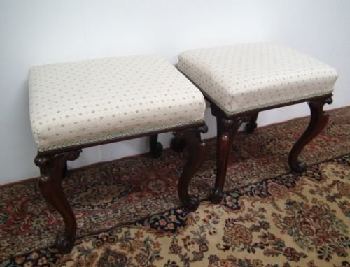Pair of Early Victorian Rosewood Stools