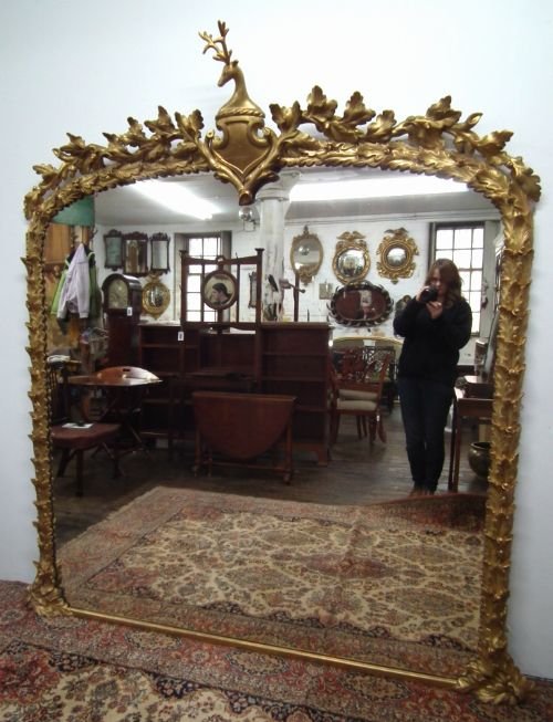 Very Large Victorian Giltwood Overmantel Mirror