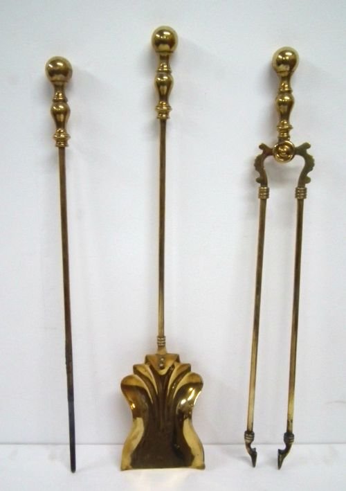 Set of 3 Brass Fire Irons