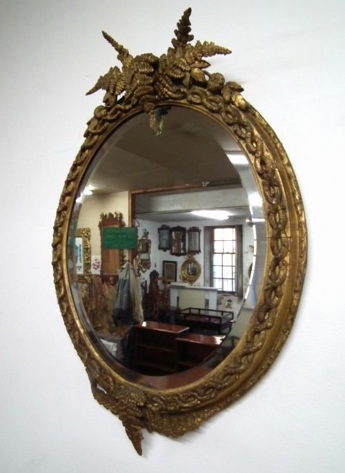 Victorian Oval Gilded Wall Mirror