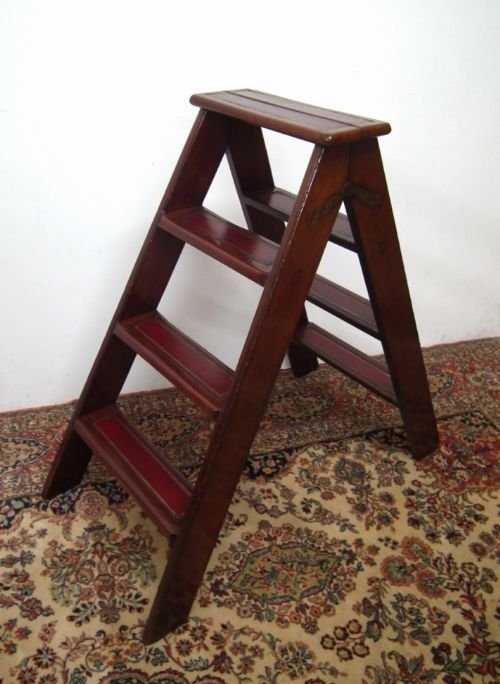 Georgian Style Mahogany Library Steps
