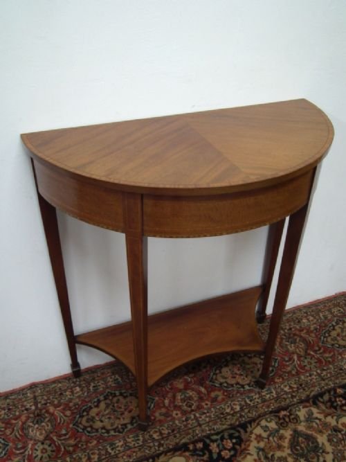 Sheraton Style Mahogany Demi Lune Hall Table