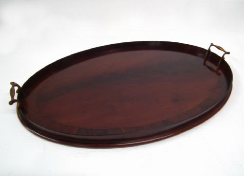 Sheraton Style Mahogany Oval Tray
