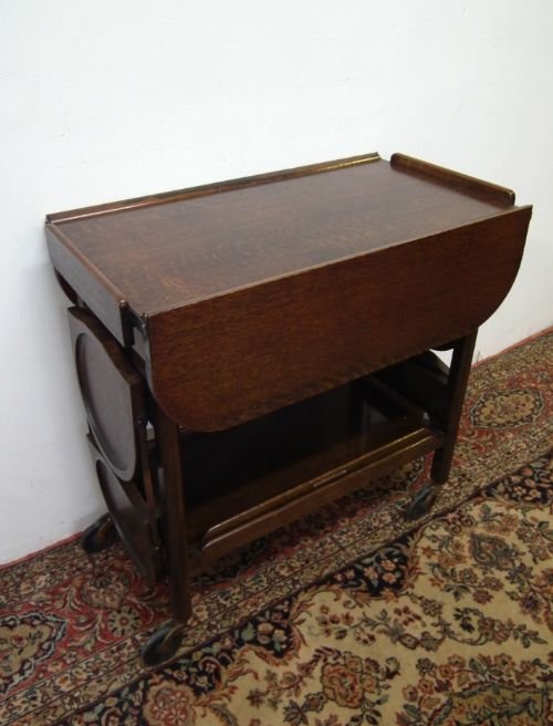 Solid Oak Tea Trolley/cake Stand