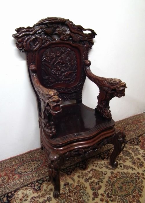 Chinese Carved Armchair