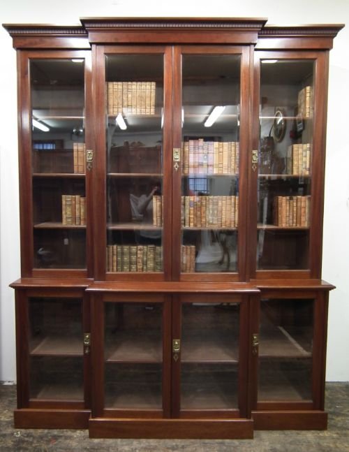 Late Victorian Breakfront Mahogany Bookcase