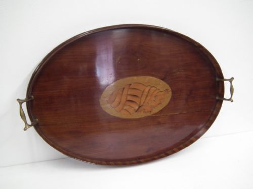 Sheraton Style Mahogany Inlaid Tray