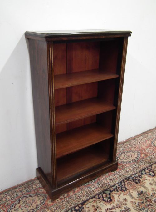 Rosewood Inlaid Open Bookcase