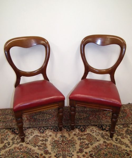 Pair of Victorian Balloon Back Chairs