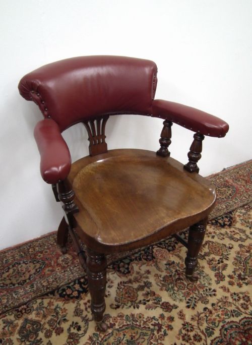 Large Victorian Mahogany Desk Chair