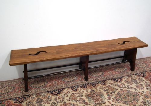 Unusual Pitch Pine Long Bench