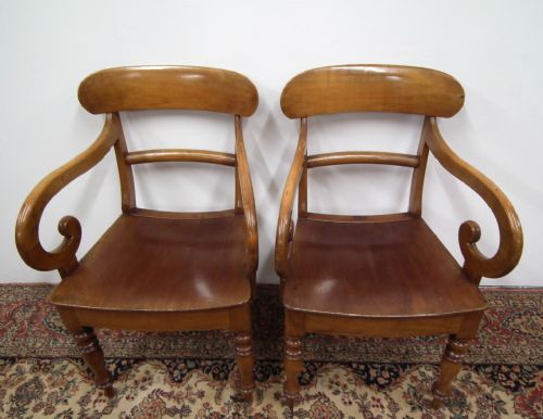 Pair of George IV Scottish Stained Beech Armchairs