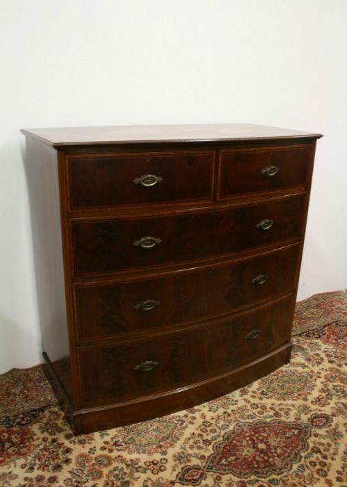 Maple & Co Large Bow Front Chest of Drawers