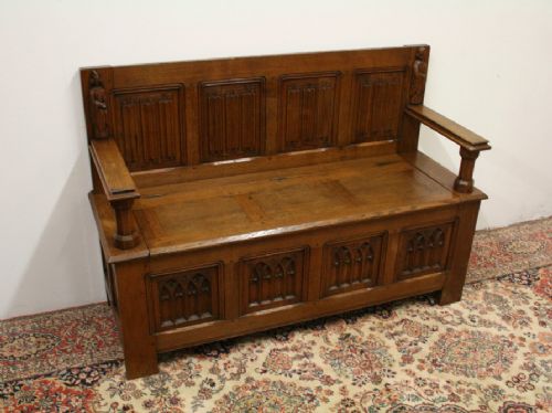 Victorian Gothic Hall Bench