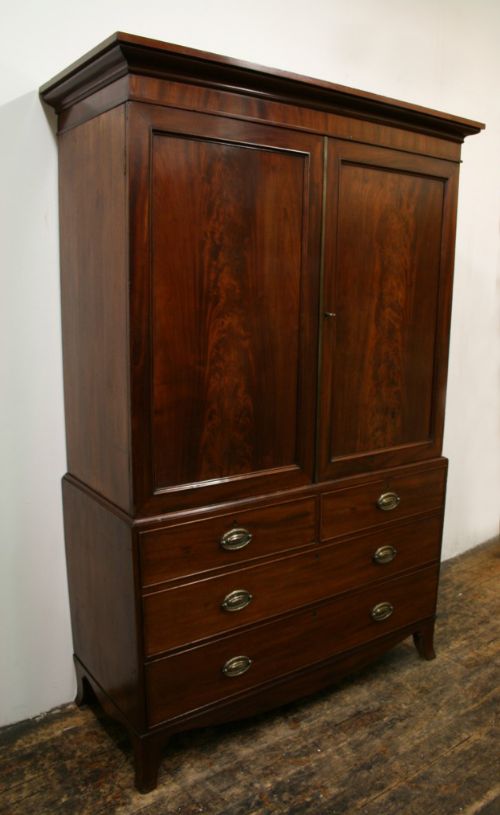 George III Mahogany Linen Press