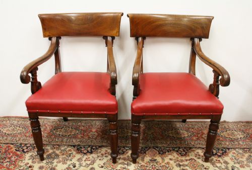 Pair of William IV Mahogany Armchairs