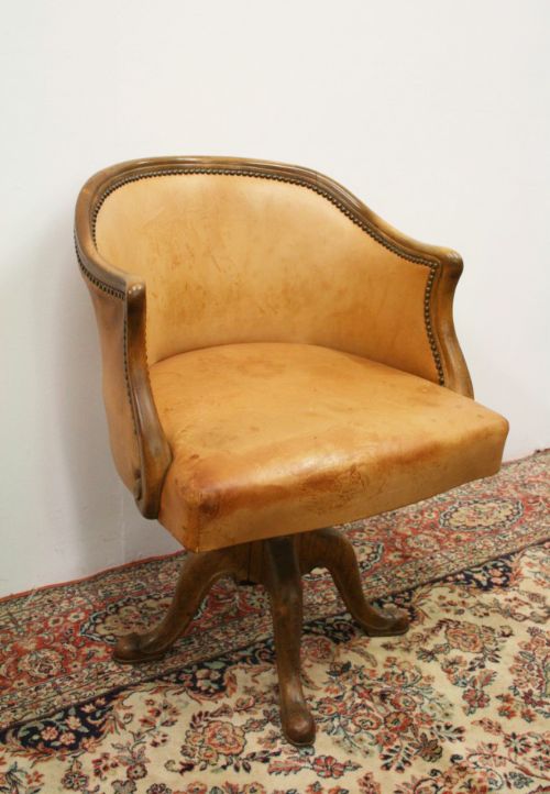 Whytock & Reid Walnut Swivel Office Chair