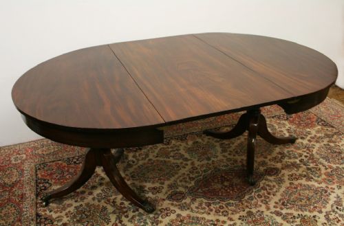 Regency Mahogany Twin Pillar Dining Table