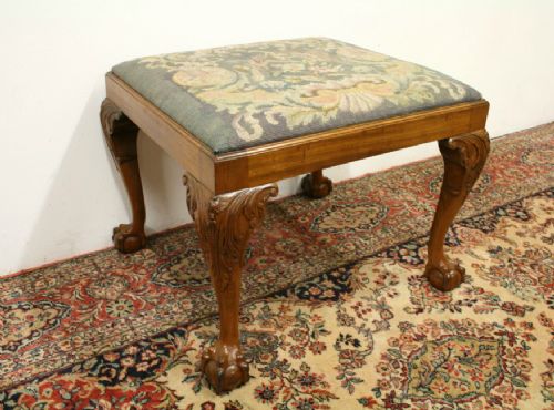 Chippendale Style Mahogany Square Stool