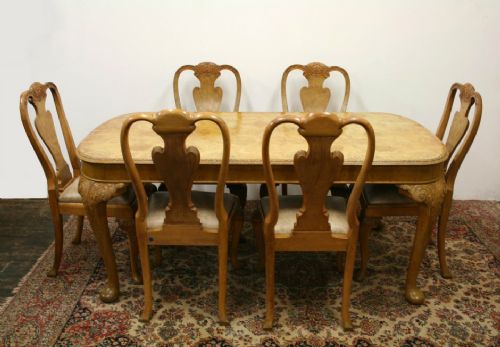 Burr Walnut Dining Room Suite