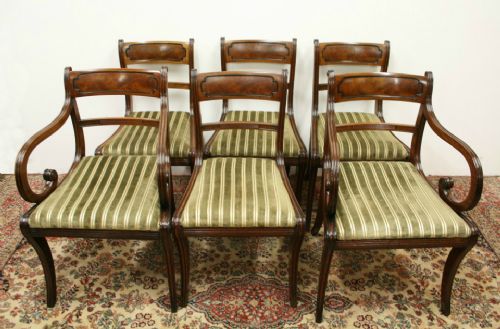 Set of 6 Regency Mahogany Dining Chairs