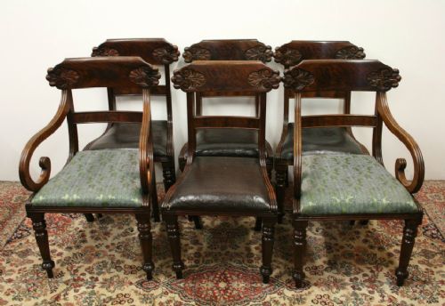 Set of 6 William IV Mahogany Dining Chairs