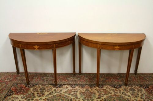 Pair of George III Demi Lune Tables
