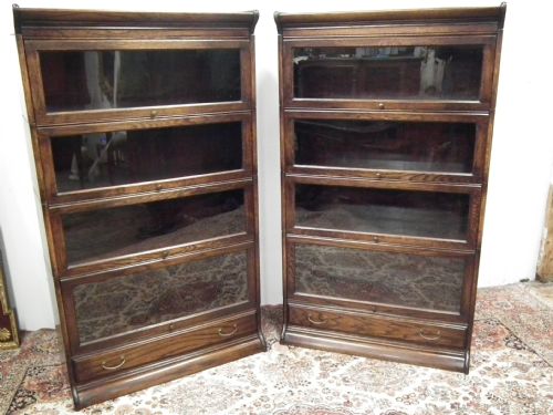Pair of Oak Sectional Bookcases