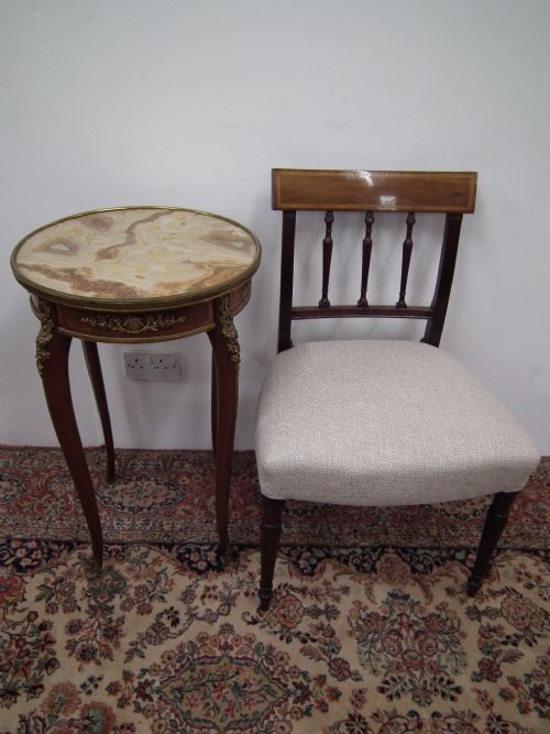 French Circular Marble Top Occasional Table